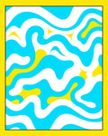 Abstract Swirling Waves Pattern Rug