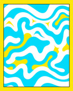 Abstract Swirling Waves Pattern Rug