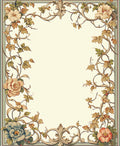 Ornate Floral and Vine Scrollwork Design Rug