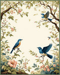 Nature Birds Floral Branches Design Rug