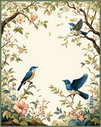 Nature Birds Floral Branches Design Rug