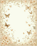 Vintage Floral Butterflies Pattern Rug