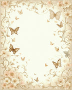 Vintage Floral Butterflies Pattern Rug