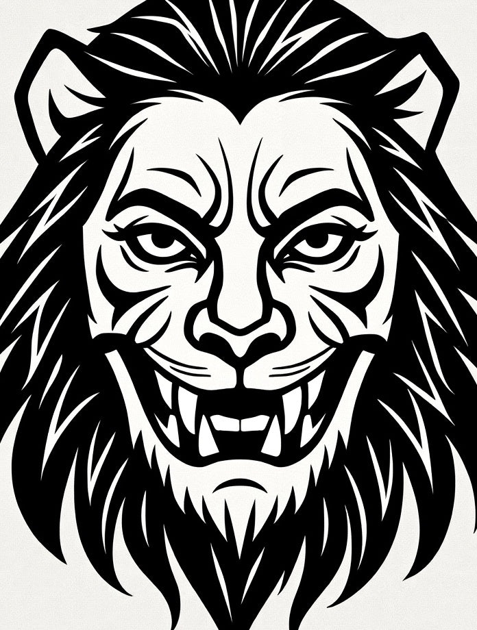 Bold Lion Face Graphic Rug