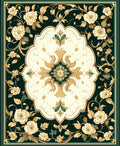 Elegant Floral Medallion Ornament Design Rug