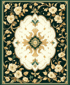 Elegant Floral Medallion Ornament Design Rug