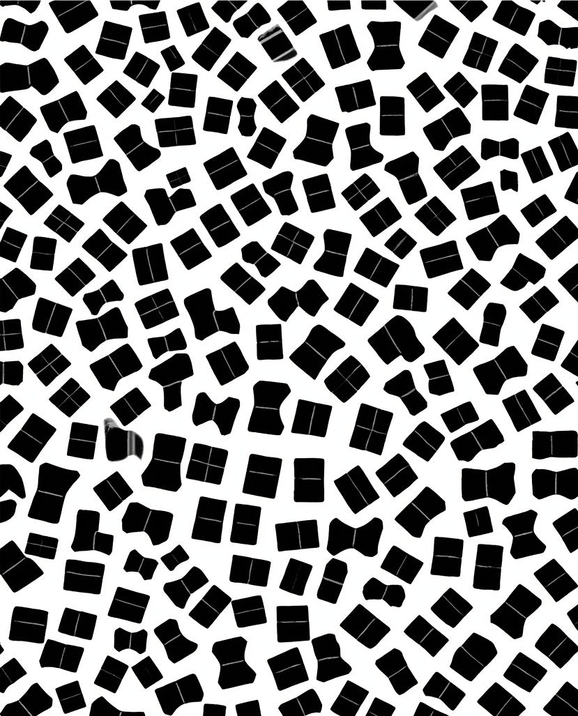 Abstract Black White Distorted Squares Rug
