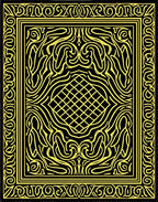 Intricate Yellow Line Abstract Pattern Rug