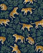 Whimsical Tigers Botanical Art Rug