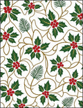 Christmas Holly Vine Red Berry Rug