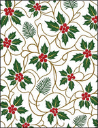 Christmas Holly Vine Red Berry Rug