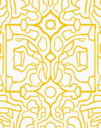 Golden Abstract Swirls Repeating Pattern Rug
