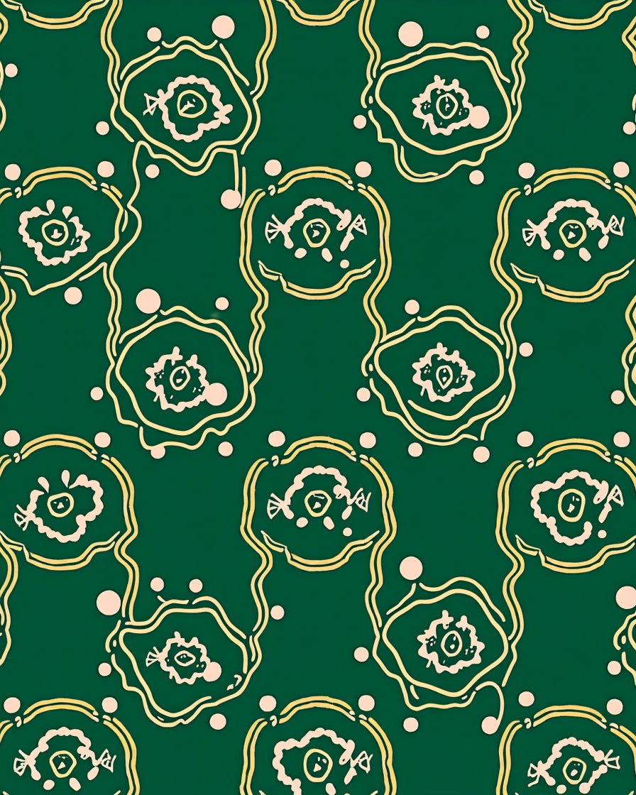 Whimsical Abstract Floral Pattern Rug