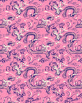 Whimsical Pink Swirl Abstract Pattern Rug