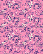 Whimsical Pink Swirl Abstract Pattern Rug