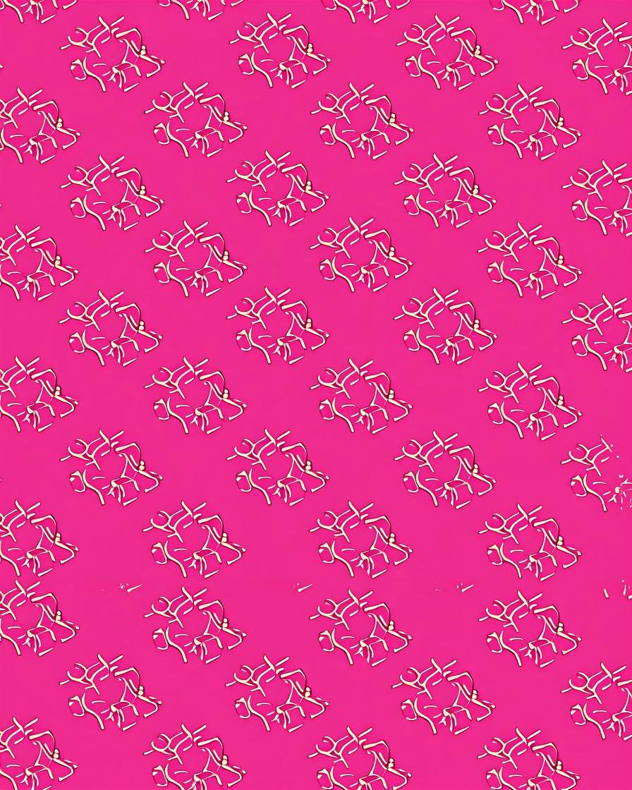 Pink Abstract Figures Pattern Rug