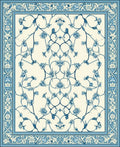 Blue Floral Vine Intricate Design Rug