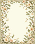 Vintage Floral Vine Botanical Print Rug