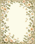 Vintage Floral Vine Botanical Print Rug