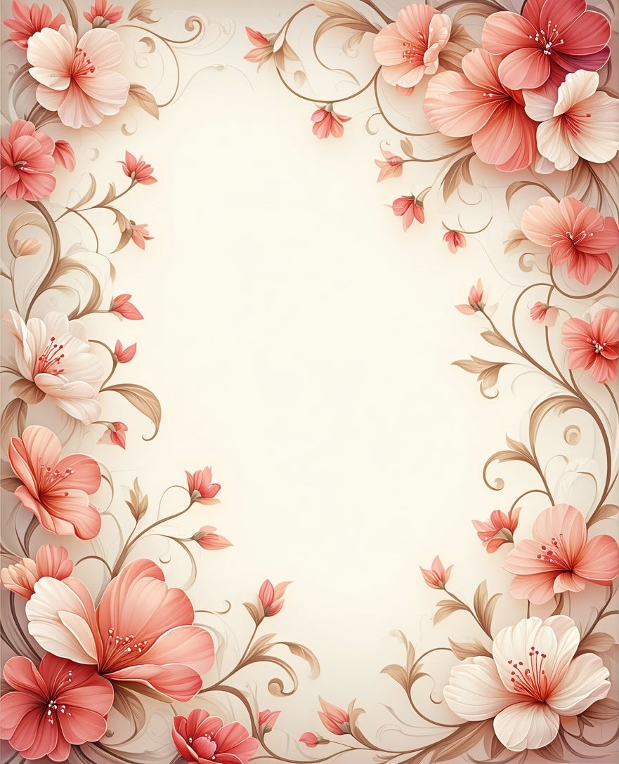 Floral Swirl Warm Tone Accent Rug
