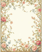Floral Swirls With Pink Blue Flowers Rug