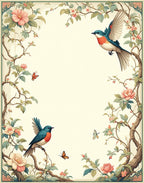 Birds and Blossoms Nature Inspired Art Rug