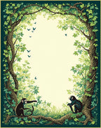 Vintage Jungle Animals And Trees Rug