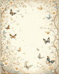 Nature Inspired Butterfly Floral Pattern Rug