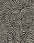 Abstract Black Cream Swirl Pattern Rug
