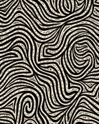 Abstract Black Cream Swirl Pattern Rug