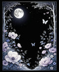 Moonlit Floral Butterfly Garden Rug