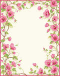 Pink Blossom Vine Pattern Design Rug