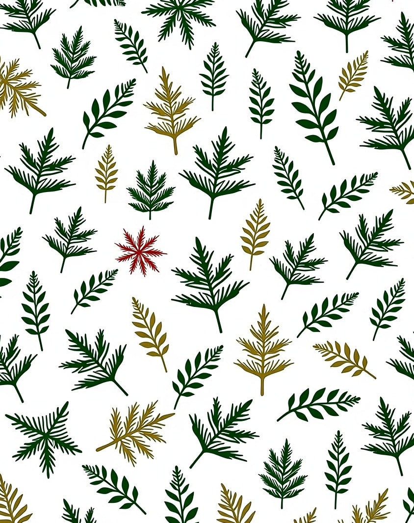 Green Golden Leaf Scatter Rug