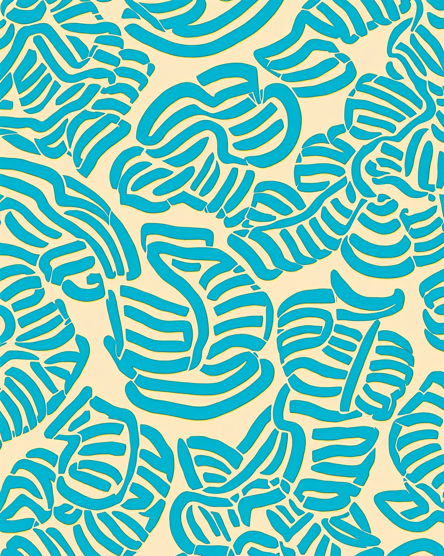 Abstract Blue Stripe Pattern Rug