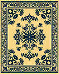 Classic Floral Leaf Border Design Rug