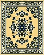 Classic Floral Leaf Border Design Rug