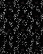Elegant Gray Floral Vine Pattern Rug
