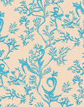 Turquoise Vine Patterned Pastel Rug