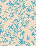 Turquoise Vine Patterned Pastel Rug