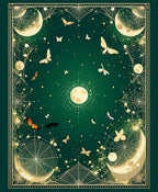 Mystical Moon Spiderweb Butterfly Design Rug