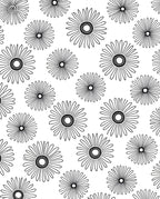 Radial Bloom Black And White Pattern Rug