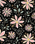 Floral Branches And Petals Pattern Rug