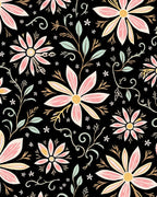 Floral Branches And Petals Pattern Rug