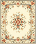 Vintage Floral Scrollwork Pattern Design Rug