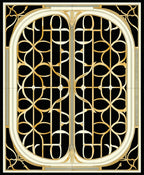 Elegant Gold Art Deco Inspired Pattern Rug