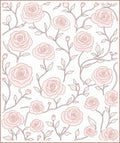 Elegant Pink White Floral Pattern Rug