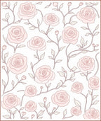 Elegant Pink White Floral Pattern Rug