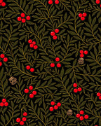 Botanical Red Berry Branch Rug