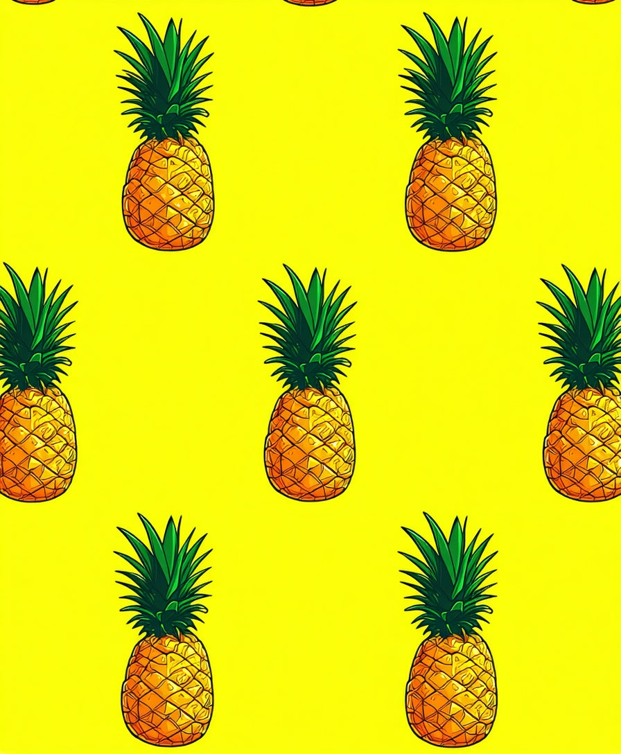 Bright Yellow Pineapple Pattern Rug