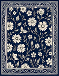 Dark Floral Whimsical Butterfly Rug